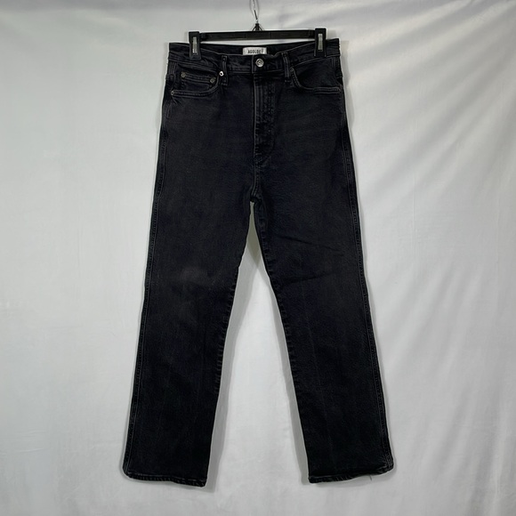 Agolde Dark Gray Women's Straight Leg Jeans - Picture 5 of 15